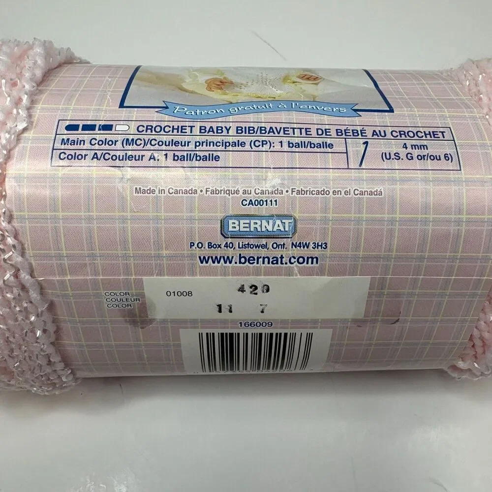 Bernat Baby Coordinates Baby Pink 5.6OZ Pompadour Yarn Discontinued New No Dyes